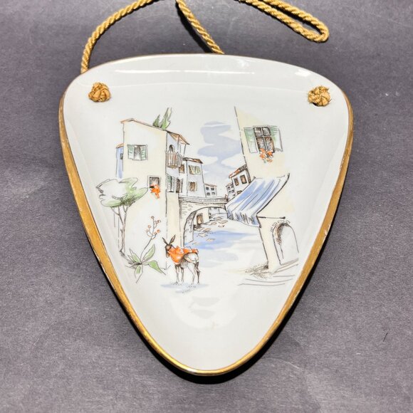 Vtg Alka Kunst Porcelain Wall Hang Plate White Rialto Germany Bavaria MCM 50s - Picture 7 of 16